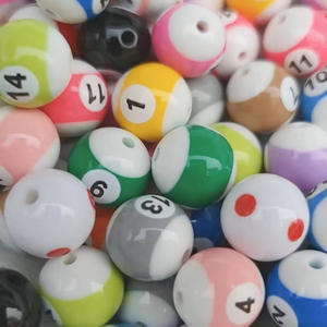 Cuentas redondas de bolas de acrílico de 16mm para billar, número de chicle de billar para fabricación de joyas y llaveros - Product Image 2