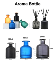 Bouteille diffuseur à roseaux en verre dépoli transparent de 100 ml, 150 ml, 200 ml, vide, pour huiles aromatiques, avec bouchon, logo personnalisé, décoration d'intérieur - Vente en gros
