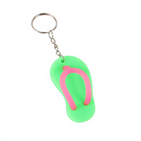 Fastory Wholesale Mini PVC Soft Rubber Flip Flops Slipper Keychain Popular Sandals Shoe Keyring Charms for Gifts