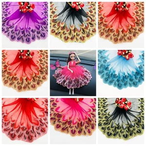 Encaje <span class=keywords><strong>de</strong></span> malla bordado <span class=keywords><strong>de</strong></span> 18 cm en stock, colorido, soluble en agua, para accesorios <span class=keywords><strong>de</strong></span> muñecas y bordados <span class=keywords><strong>de</strong></span> ropa - Product Image 2