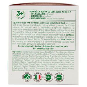 EQUILIBRA Crema Facial Antiarrugas de Aloe de 50 ml, Crema Hidratante de Belleza, Crema Facial Reparadora de Alta Calidad Hecha en Italia - Product Image 2