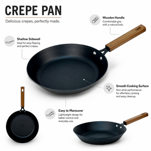 Poêle à frire antiadhésive non revêtue, poêle plate antiadhésive martelée pour usage domestique, compatible avec les cuisinières à induction et les cuisinières à gaz, poêle à wok - Product Image 3