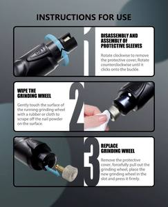 Molinillo de uñas <span class=keywords><strong>para</strong></span> mascotas con luz LED recargable por USB <span class=keywords><strong>para</strong></span> <span class=keywords><strong>perros</strong></span> y gatos, molinillo de uñas de acero inoxidable de 2 velocidades de bajo ruido, funcionamiento en inglés - Product Image 6