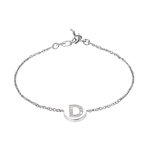 Bracciale a Polsino con Lettera D in Acciaio Inossidabile, Ciondolo Singolo da 1 cm, Gioiello alla Moda Unisex, Regalo di Tendenza - Product Image 2