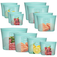 Sac de rangement en silicone écologique, hermétique, compatible lave-vaisselle, durable, pochette bento en silicone pour fruits, légumes, viande