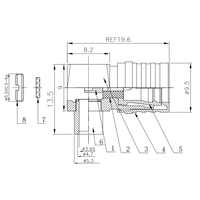 Connecteur QMA-JWB3 en cuivre mâle à angle, connecteur QMA pour câbles RG141 RG402