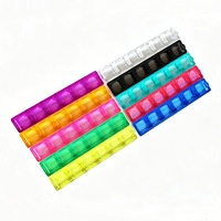 Clavier Fidget à 6 touches avec base transparente en PC, testeur de commutateurs, porte-clés, jouet de bureau anti-stress, cadeau de Noël pour adultes
