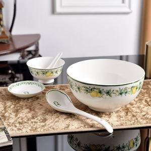 D Home Light Luxury Exquisite Bone China 36-Piece Complete Tableware Set Bowl Plate Pastoral Minimalist <b>Style</b> Household Hotel - Product Image 5