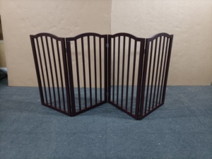 Valla Plegable Moderna de Madera Maciza de 4 Paneles para Mascotas con Cierre de Botón, Puerta Independiente para Perros, Valla para Mascotas para Escaleras y Hogar - Product Image 2