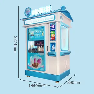 Venda direta da fábrica máquina de sorvete a dinheiro robô automático inteligente máquina de venda automática de sorvete macio