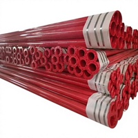 Tuyau d'incendie en acier revêtu d'époxy rouge - Tuyau en acier avec revêtement interne et externe en époxy pour système de lutte contre l'incendie