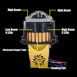 Objectif <span class=keywords><strong>de</strong></span> projecteur LED à focalisation lumineuse haute puissance <span class=keywords><strong>de</strong></span> 3 pouces, 150W, 14000LM, 6500K, couverture <span class=keywords><strong>de</strong></span> phare fisheye pour Honda City - Product Image 6
