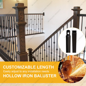 Barandilla de Escalera Exterior de Hierro Forjado de Diseño Moderno, Balaustre de Cuello Simple - Product Image 6