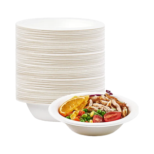 Bol à salade biodégradable personnalisé de 800 ml, bol à emporter en pulpe de bagasse jetable avec couvercle pour les fêtes - Product Image 4