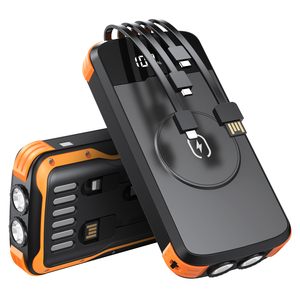 Productos populares 2025 Cargador <span class=keywords><strong>de</strong></span> <span class=keywords><strong>iPhone</strong></span> portátil <span class=keywords><strong>de</strong></span> alta capacidad 20W Carga rápida Carga inalámbrica Cable incorporado Bancos <span class=keywords><strong>de</strong></span> energía 20000mAh - Product Image 1
