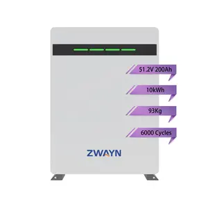 Zwayn ตัวเก็บประจุพลังแสงอาทิตย์พาวเวอร์วอลล์48V 200ah ติดผนัง10KW แบตเตอรี่48V LiFePO4แบตเตอรี่48V แพ็คแบตเตอรี่ลิเธียมไอออน