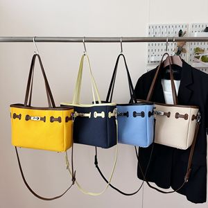 Sac fourre-tout en toile tendance et <span class=keywords><strong>pas</strong></span> <span class=keywords><strong>cher</strong></span>, motif à blocs de couleur, boucle magnétique, sac à bandoulière portable pour femmes - Product Image 1