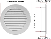 Ventilateur d'extraction mural en plastique blanc SEICOI SK-SJZP4 de 6 pouces avec contrôle par capteur, protection contre les insectes IPX45