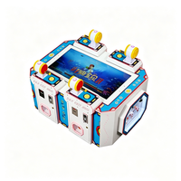 Machine de jeu de pêche pour 4 joueurs, machine d'arcade de pêche à monnayeur pour enfants avec système de récompense pour centre de jeux