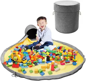 Children Play Mat Toys Collapsible Storage Bin Kids Toy Organization And Storage Container Toy Storage Bag