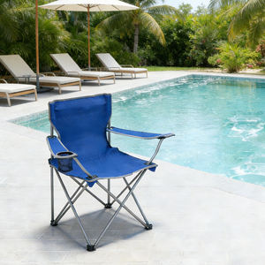 Draagbare, opvouwbare, duurzame, milieuvriendelijke loungestoel voor buiten, kamperen, reizen en strandgebruik met bekerhouder - Product Image 1