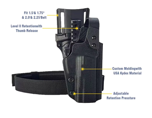 ユニバーサル戦術ギアハイローウエスト調整クイックリリースKydex <span class=keywords><strong>Holster</strong></span>クイックドローシステムベルトタイドロップ脚ホルスタープラスチック - Product Image 2