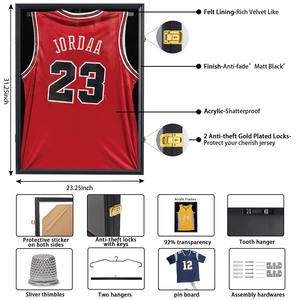 Cadre de présentation mural grand format verrouillable pour maillot de sport – Vitrine pour maillot - Product Image 3