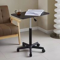 Table mobile en acier moderne et durable avec poulie, réglable en hauteur, pour ordinateur portable, bureau ou chevet