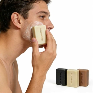 <span class=keywords><strong>Sapone</strong></span> Viso Solido Artigianale da Uomo per Pulizia Profonda con Burro di Karité e Sbiancante per Pelle Grassa - Product Image 4