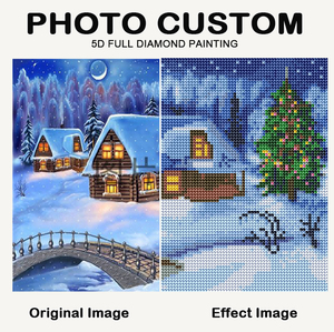 Kit Completo per Diamond Painting Fai-da-Te, Bellissimi Paesaggi Invernali con <span class=keywords><strong>Casa</strong></span>, Molto Popolare per Decorazioni Domestiche - Product Image 1