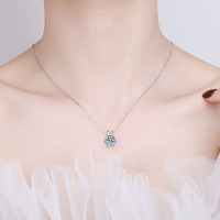 Collier en moissanite certifié GRA 1 carat couleur D VVS1, pendentif hexagonal unique en argent sterling 925, bijou haut de gamme, cadeau
