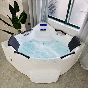 Vasca da bagno con idromassaggio ad angolo per 2 persone al coperto - Product Image 4