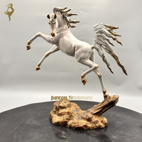 Décoration de table Petite statue de cheval arabe en bronze Trophée Statue en métal Figurines