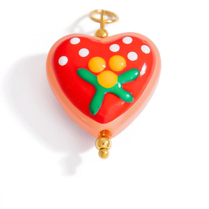 Pendentif en forme de cœur plaqué or 18 carats fait à la main, charmes mignons en forme de champignon, accessoires de bijoux en acier inoxydable tendance - Product Image 5