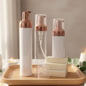 <b>Empty</b> <b>Plastic</b> Foaming Pump <b>Bottle</b> 50ml 100ml 150ml 200ml Clear White Black Pink PET Facial Cleanser Mousse Foam Pump <b>Bottle</b> - Product Image 1