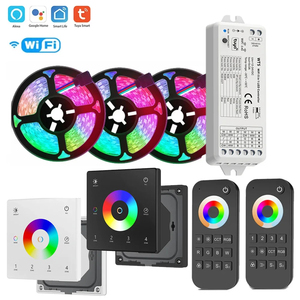 5 En 1 Tuya <span class=keywords><strong>Wifi</strong></span> controlador <span class=keywords><strong>LED</strong></span> DC12v 24V 5050 RGBCCT tira de luz <span class=keywords><strong>LED</strong></span> 4 zonas interruptor de pared táctil remoto hogar inteligente para Alexa Google - Product Image 6