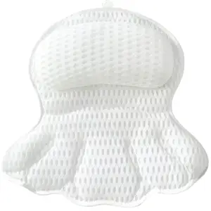 Non-Slip confortável ergonômico banheira Spa travesseiro com 4D Air Mesh Tecnologia Cabeça e pescoço travesseiro de banho para banheira