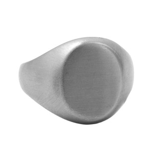 Men's Titanium Steel Oval <b>Ring</b> Silver Retro Punk Style Geometric Jewelry Gift 16035 - Product Image 5