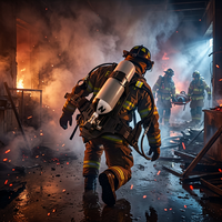 Appareil respiratoire autonome (ARA) avec masque intégral, manomètre en acier, respirateur de lutte contre l'incendie avec étui de rangement