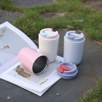 Mug de voyage isotherme en acier inoxydable 350 ml, chaud/froid, sans BPA, finition mate, portable, cadeau d'affaires avec couvercle