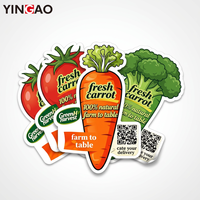 Étiquette personnalisée pour légumes en rouleau, autocollant rond en vinyle pour tomates, carottes, brocolis, supermarché, épicerie, sacs de produits frais, emballage, logo
