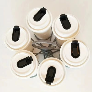 Porte-gobelets et porte-boissons pliables en plastique réutilisables avec poignée pour café Modèle LM25091 - Product Image 4