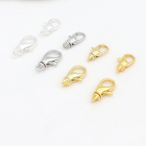 18k Gold Plated <b>Copper</b> Lobster Clasp 14k Gold Silver For Necklace <b>Bracelet</b> Keychain DIY Jewelry Findings Sw002 - Product Image 2