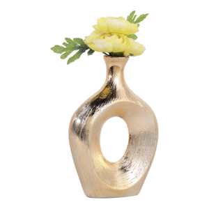 Vaso in Ceramica Ovale con Ritagli, Alto, Moderno, Decorativo per Soggiorno, Camera da Letto, Ufficio, Tavolo d'Appoggio - Product Image 2