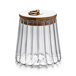 Hot sell Glass Coffee Nuts Canister Airtight Storage Jar glass jar with bamboo lid