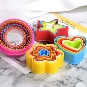 Cookie Cutter Set 6Pcs Plastic Heart Flower Star Round Square Mold For Baking Cake Decorating Eco-Friendly - Product Image 2