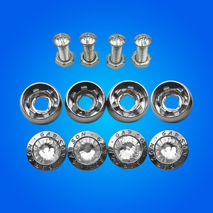 Pernos para Matrícula Garson Diamond de 205 mm, Aleación de Zinc, Color Plateado Brillante, para Todos los Modelos - Product Image 1