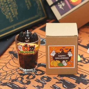 Factory Custom Novelty 3D Shaped Candle Happy Halloween Glass Jar Candles with Lid Funny Ghost Ornament for Kids Room <b>Decor</b> - Product Image 5