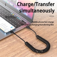Câble de Date rétractable à ressort 5A USB-A à Type C 100W charge Super rapide double câble Usb C USB-A à ressort Micro câbles de charge