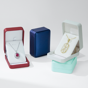 Luxury Square Simple Leather Jewelry <b>Box</b> Packaging for <b>Rings</b> Necklaces Bracelets Set - Product Image 3